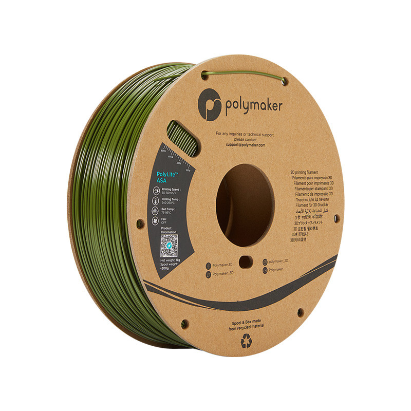 Polymaker Polylite ASA Printer Filament 1.75  Army Green 1Kg  6938936710028